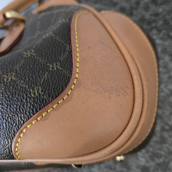 Rioni leather and coated canvas shoulder satchel, EUC - Picture 11 of 16